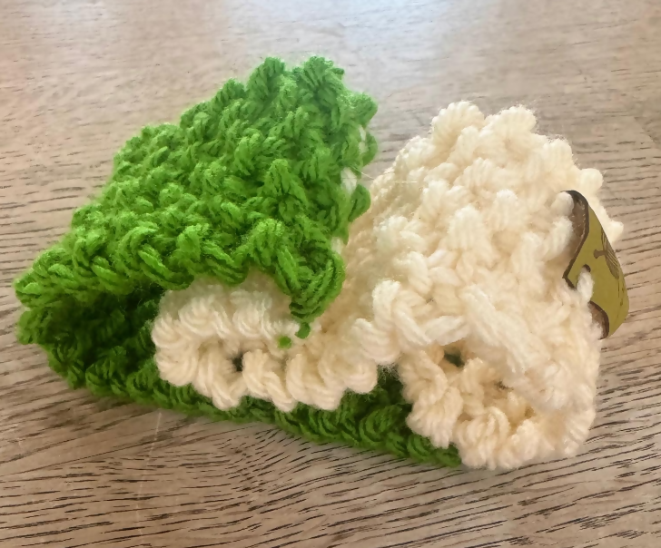 PET SCARF, STRETCHY, 2-COLOUR COSY (CREAM & GREEN)