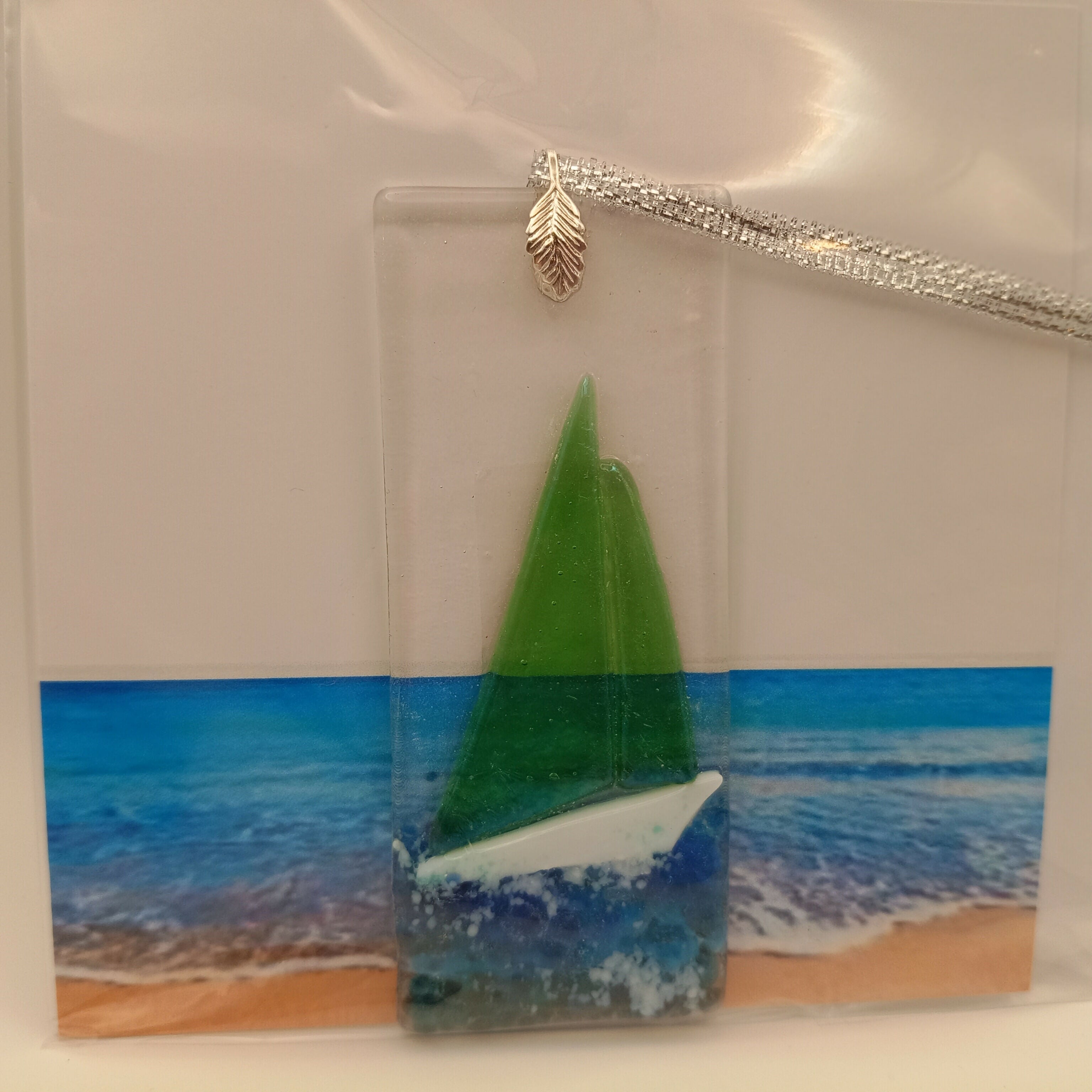 Fused Glass Boat Card