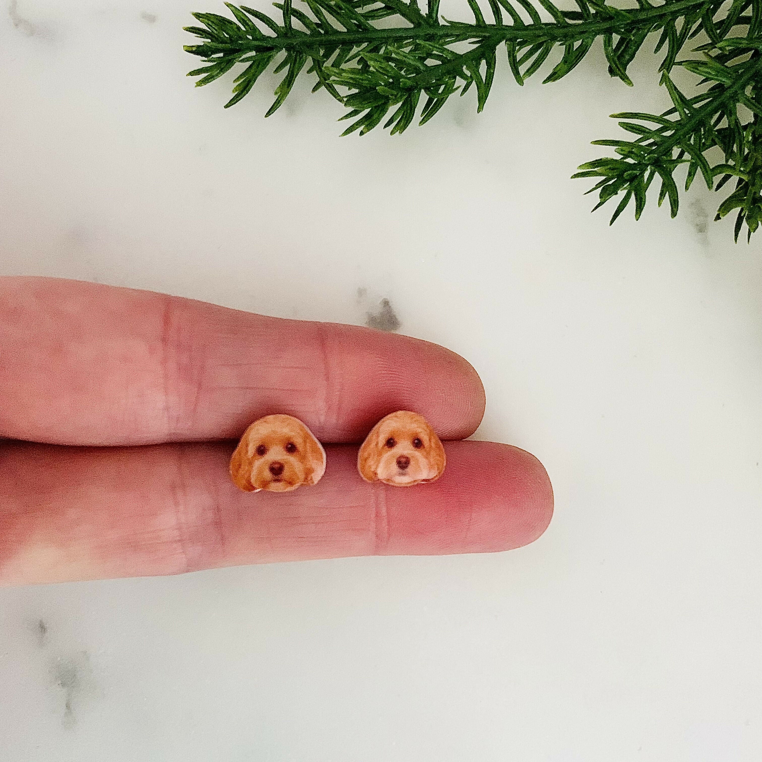 Apricot Cockapoo Dog Stud Earrings (2026)