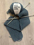 PURE MERINO WOOL , REGULAR LENGTH , UNISEX, SKINNY SCARF, SLATE-BLUE COLOUR