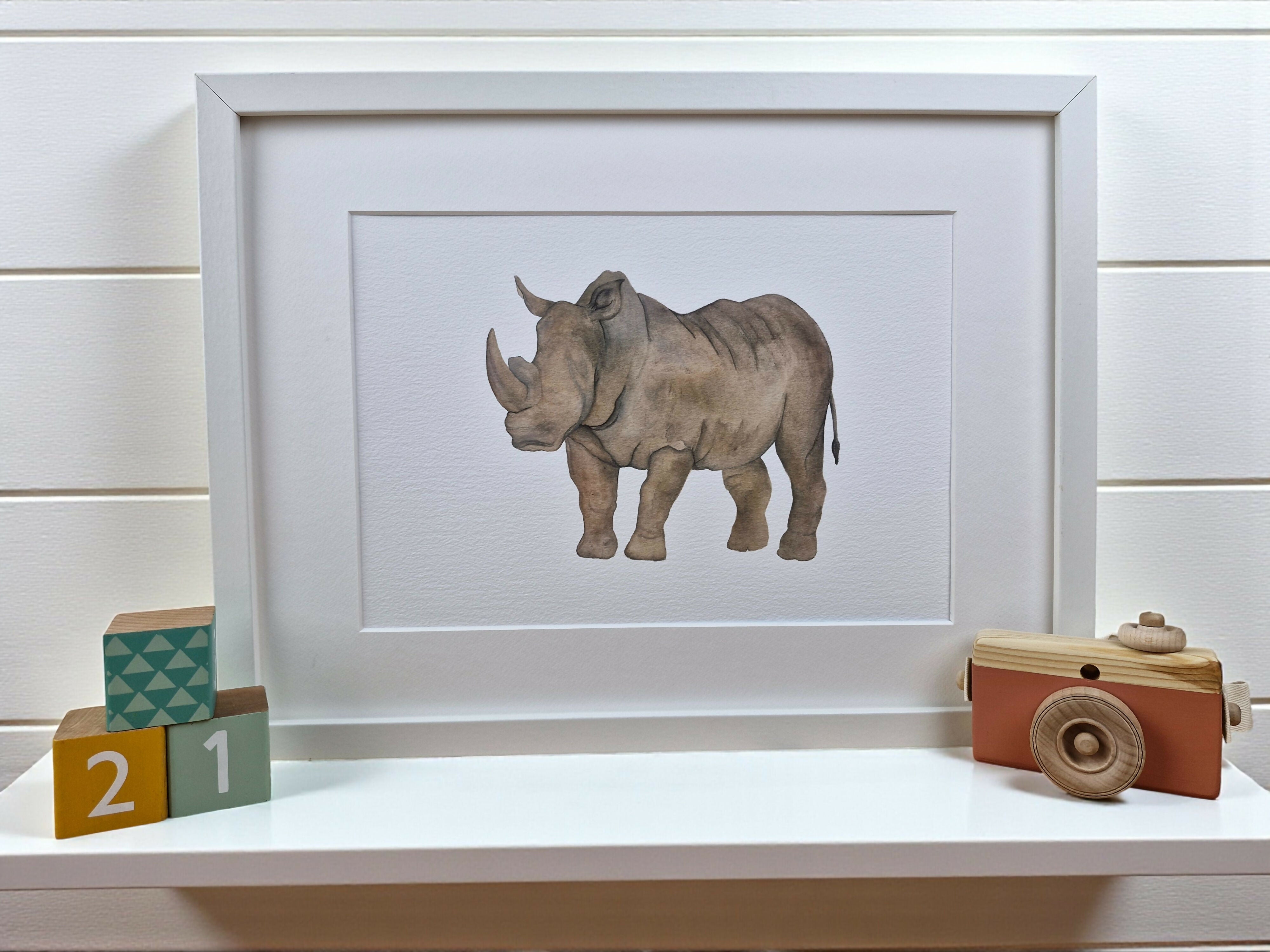 Rhino Giclée print