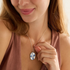 Blue China Necklace No. 3 - Handmade Polymer Clay Necklace