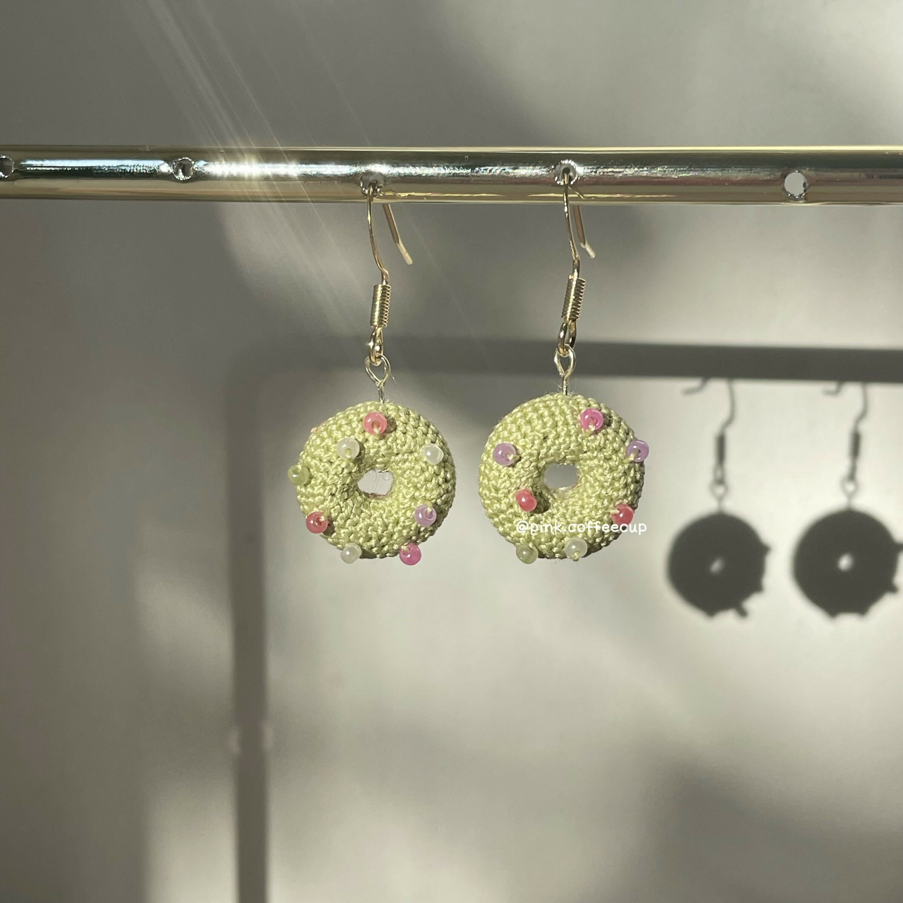 Micro Crochet Doughnut Drop and Dangle Earrings