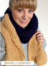 EXTRA LARGE, STRIPY, UNISEX, COSY 2-COLOUR SCARF (NAVY & BUTTERCREAM)