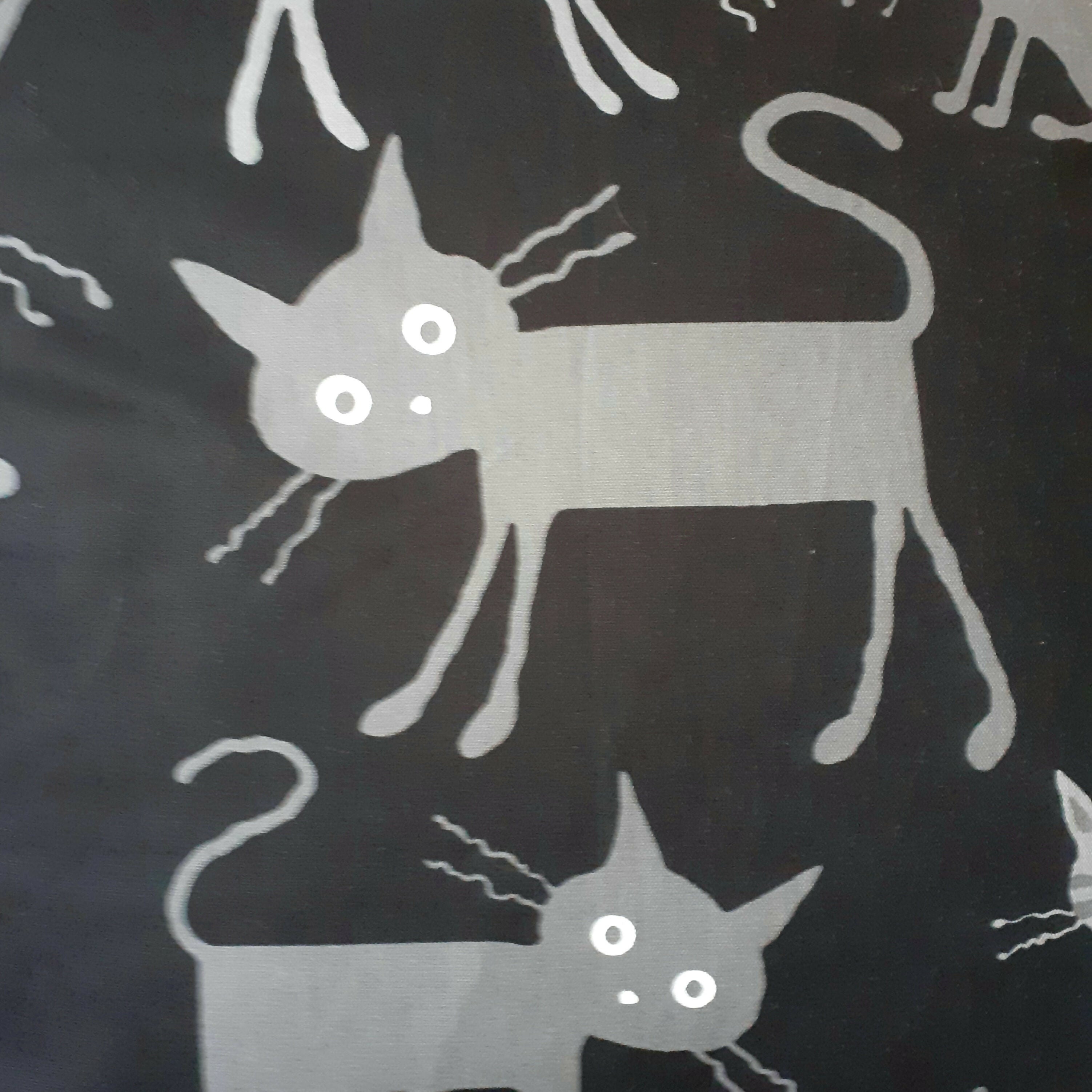 Grey Cartoon Cat Cushion