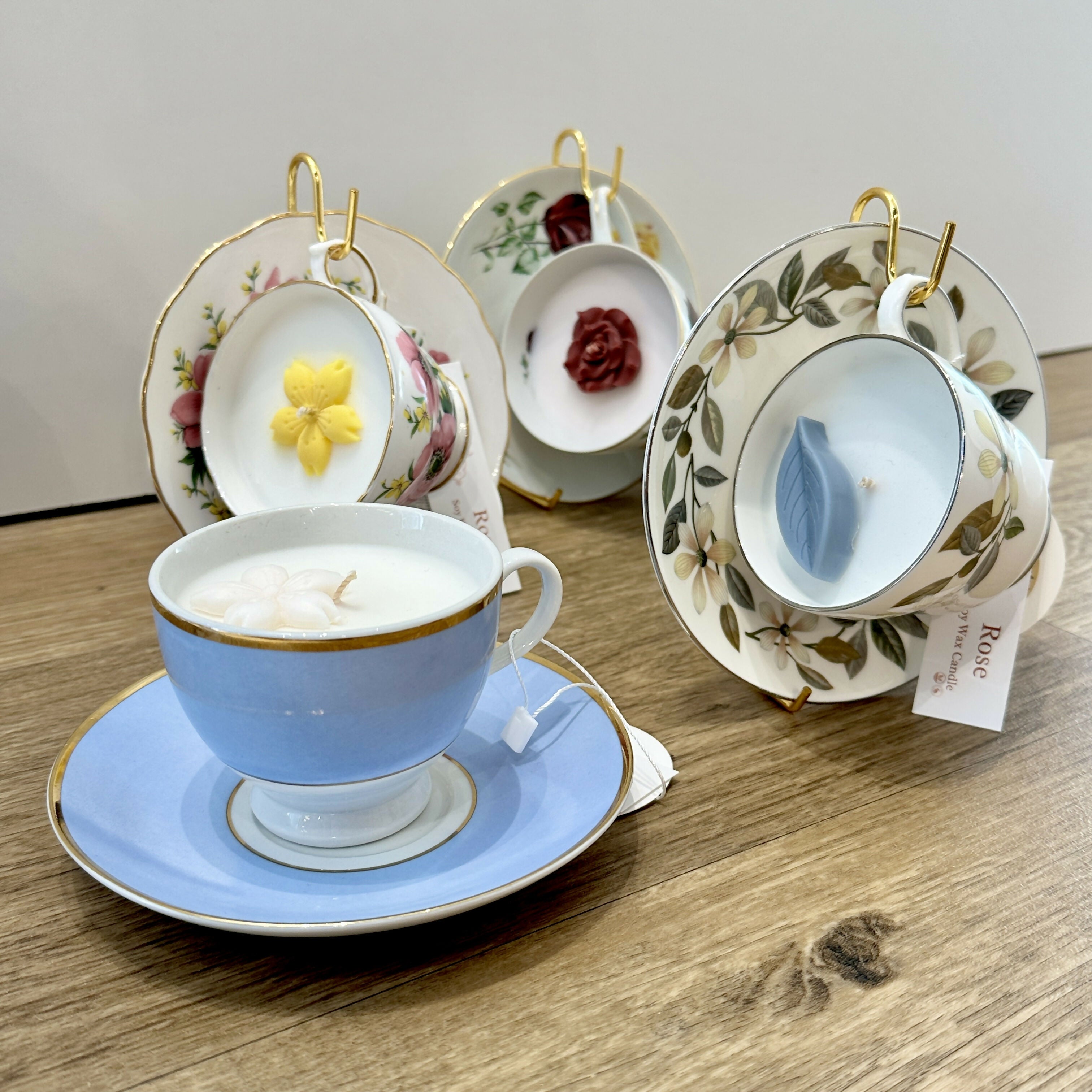 Vintage Teacup Candle - Rose Scent - Various Designs