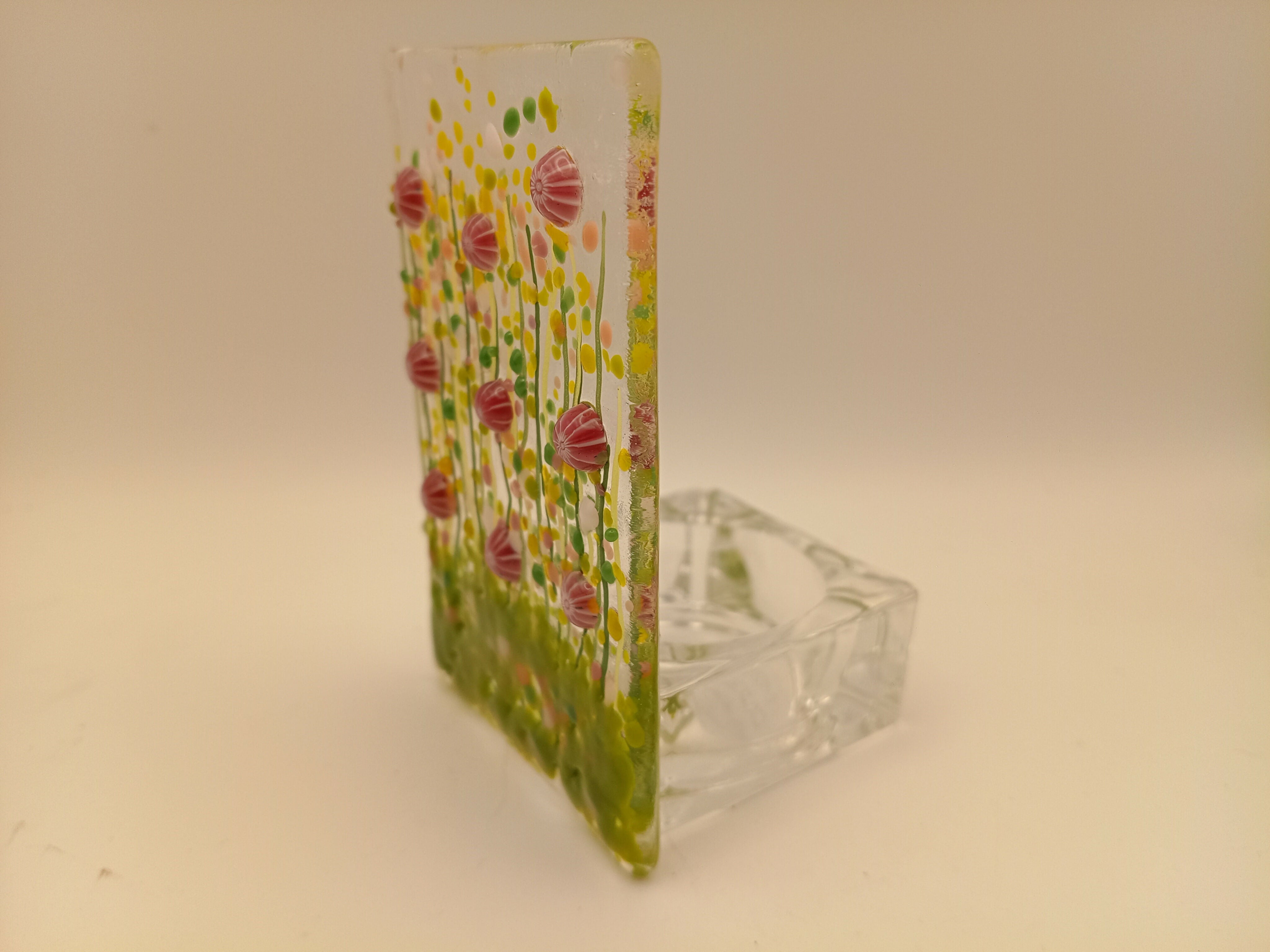 Fused Glass Flower Tealight
