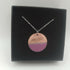Half Pink Half Copper Enamel Circle Pendant