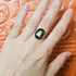 Handmade Ghost Resin And Stainless Steel Adjustable Ring