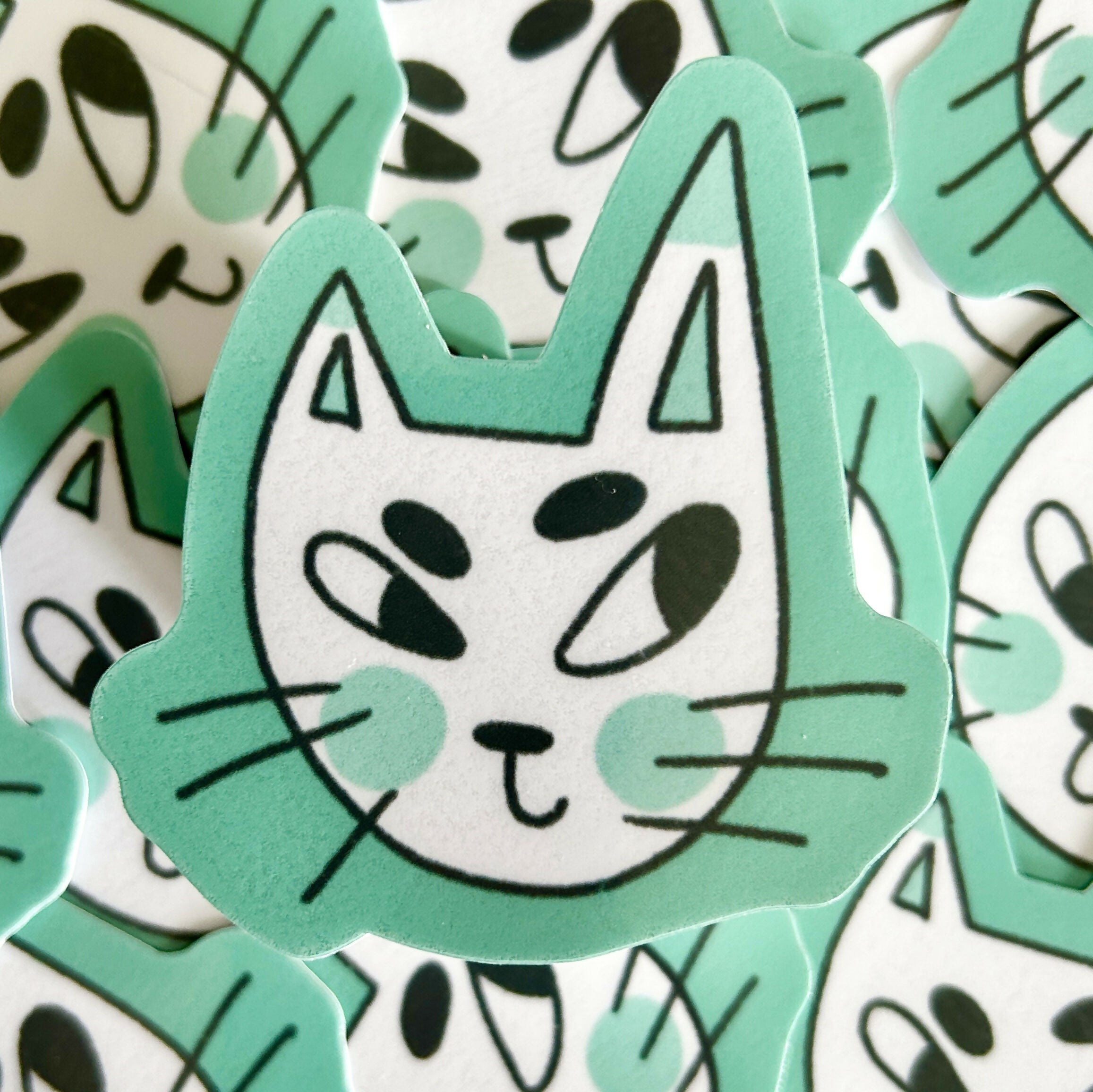 Retangle Cat Stickers Cat Sticker