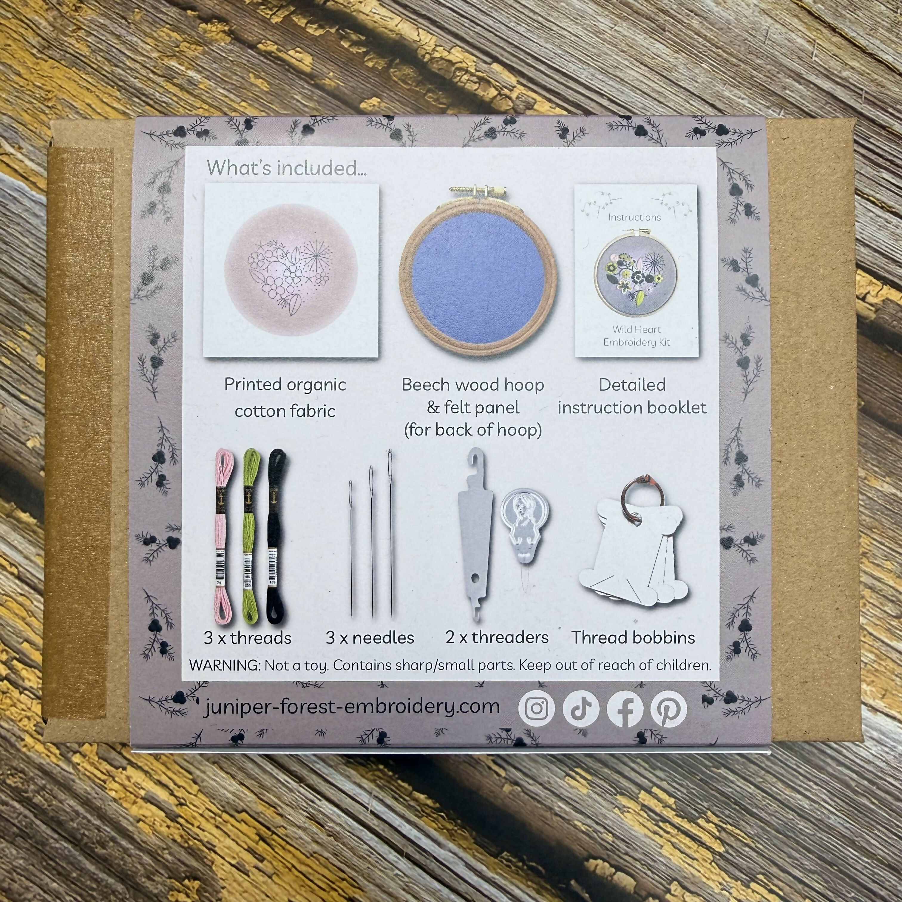 Wild Heart Embroidery Kit