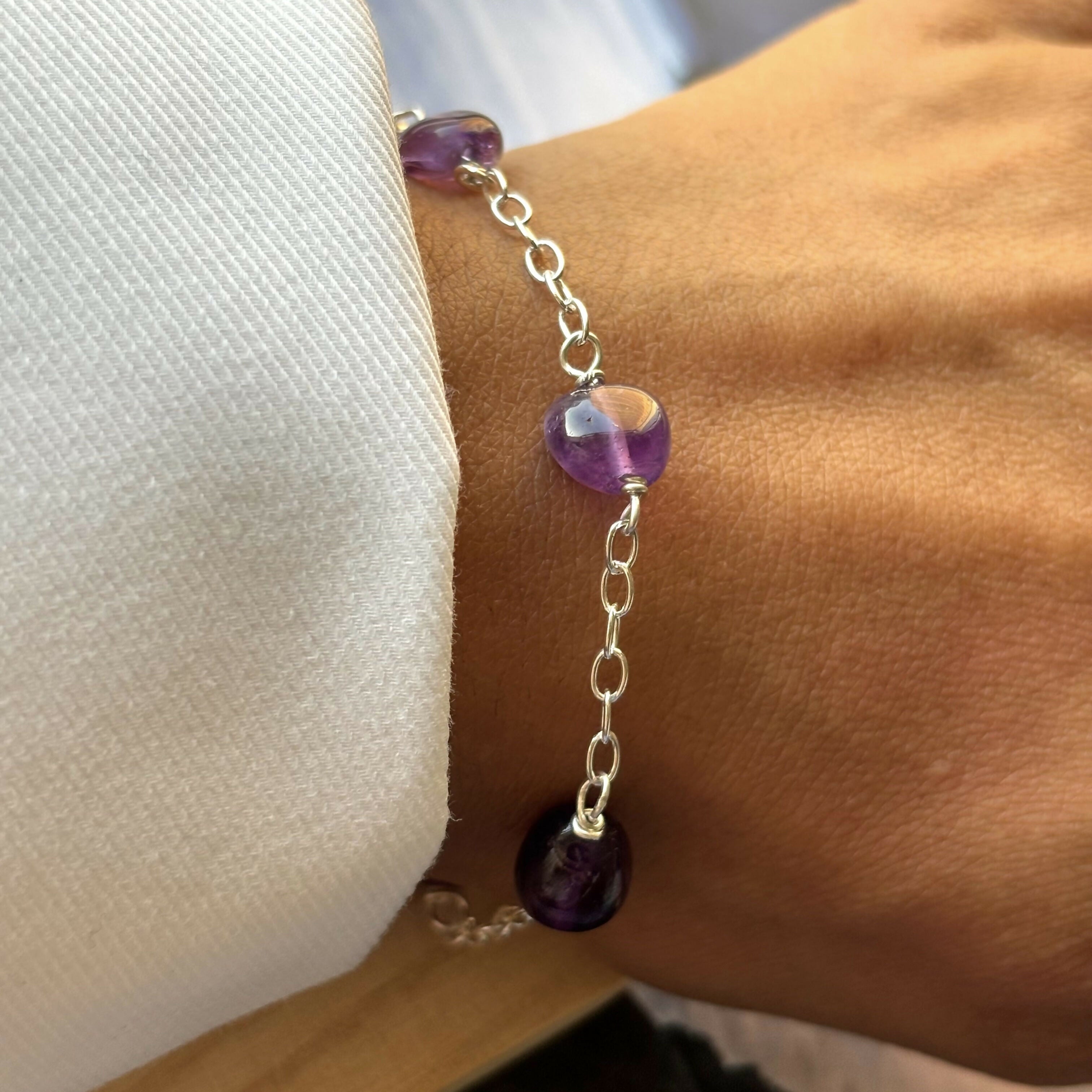 Sterling Silver Amethyst Bracelet
