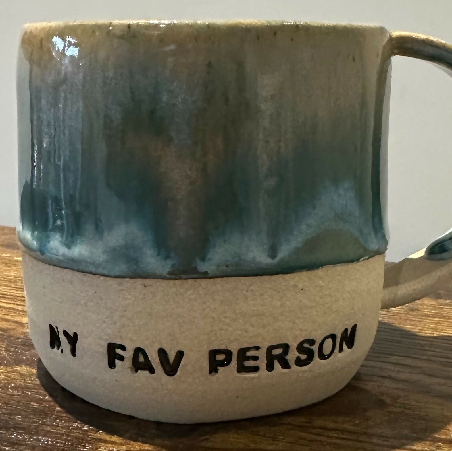 My Fav Person Green Drippy Mug