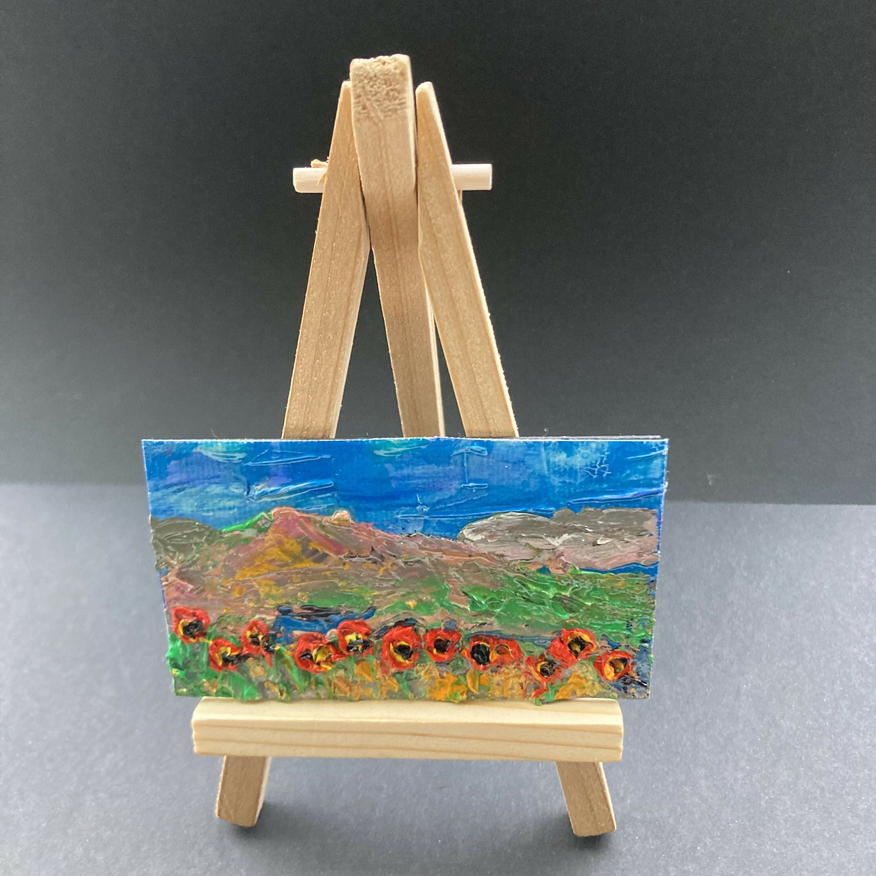 Poppies In Golden Corn Oil Painting Mini Fridge Magnet