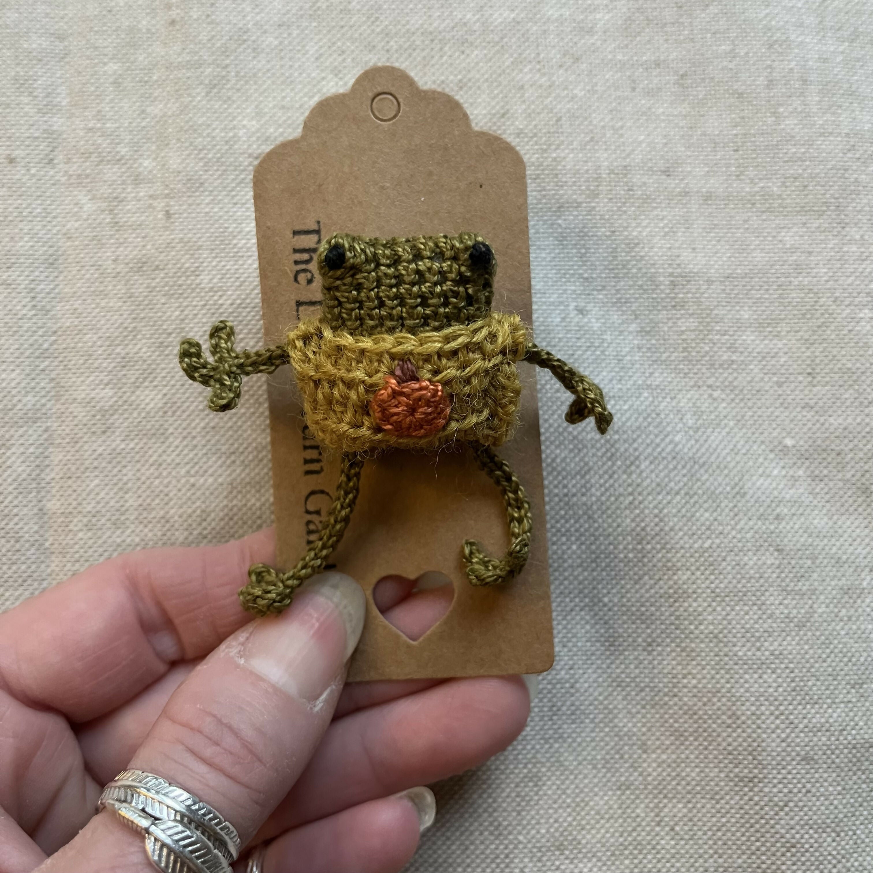 Frog Pin Crochet Brooch