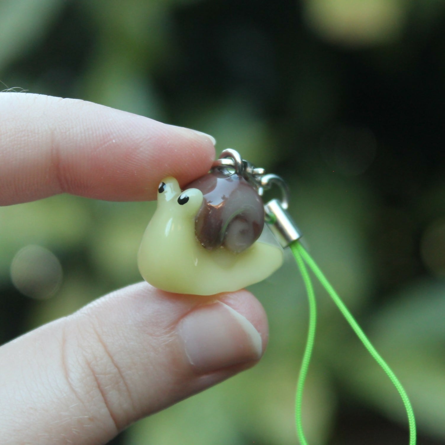 Handmade Polymer Clay Brown Snail Phone Charm