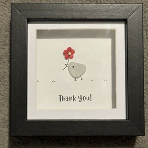 Thank you Sea glass Bird Picture - Square XS