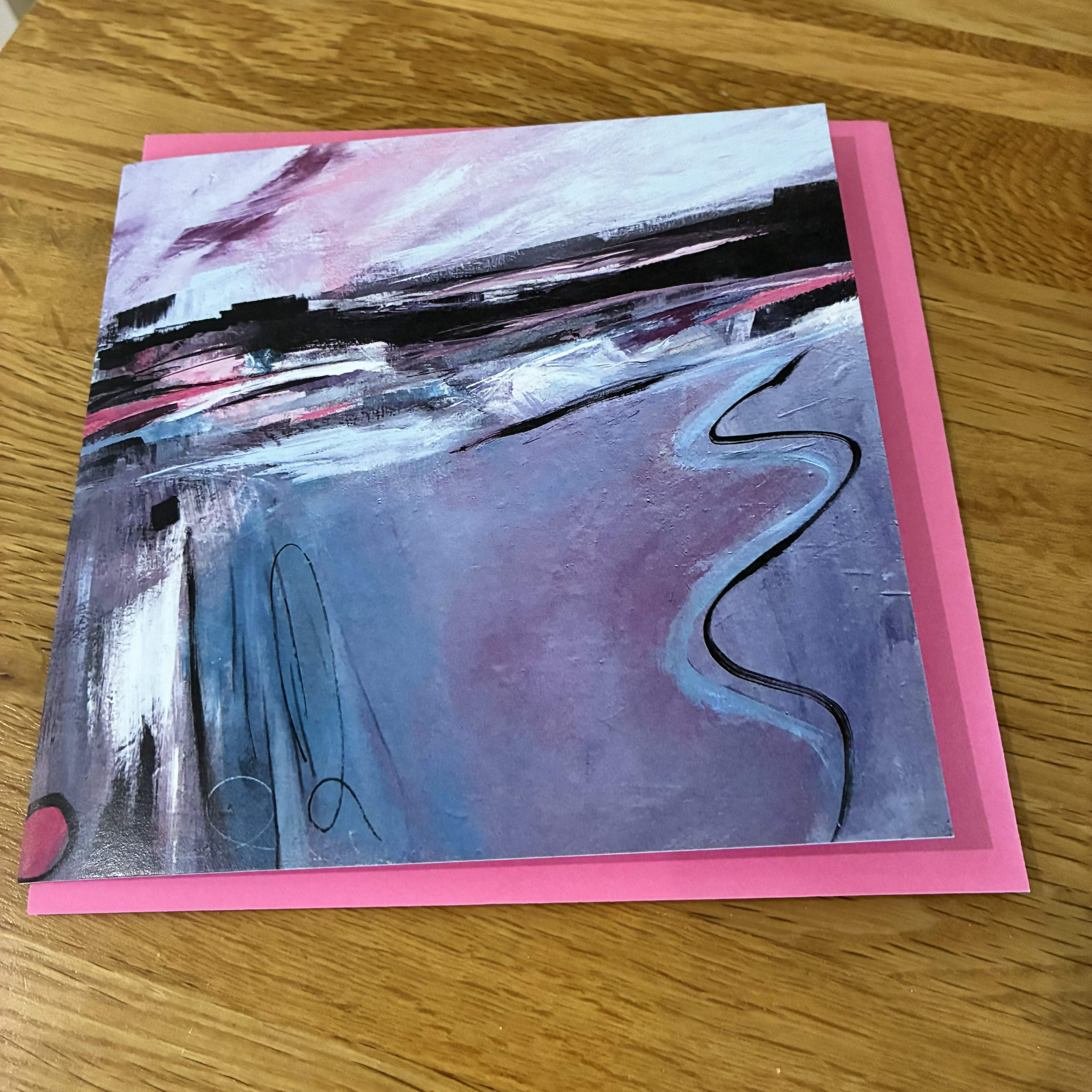 Greetings card with abstract landscape design 'Horizon'