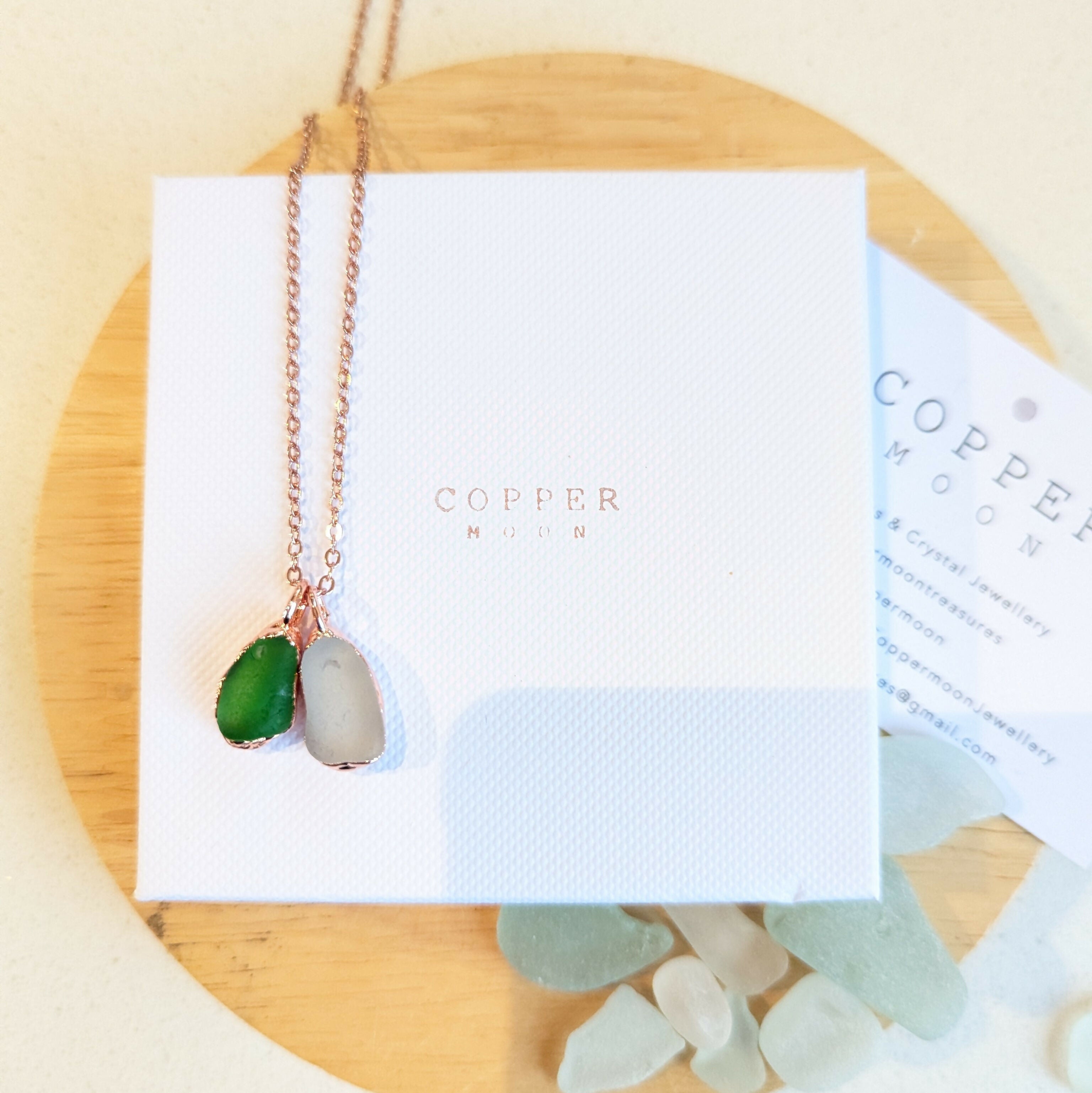 Double Drop Seaglass Necklace