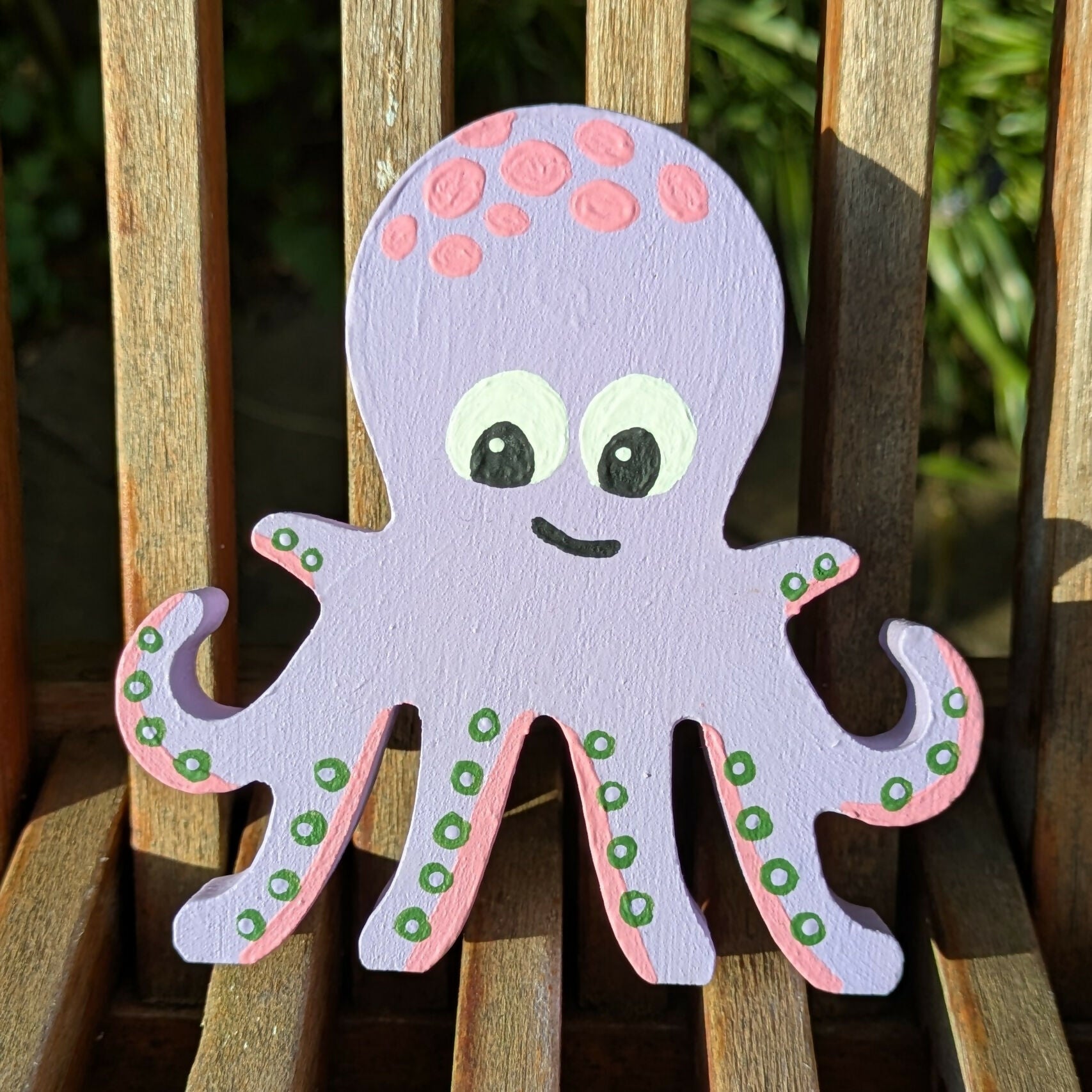 Hand Painted Wooden Octopus