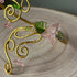 Flowery Fairy Wire Wrapped Arm Cuff In Gold