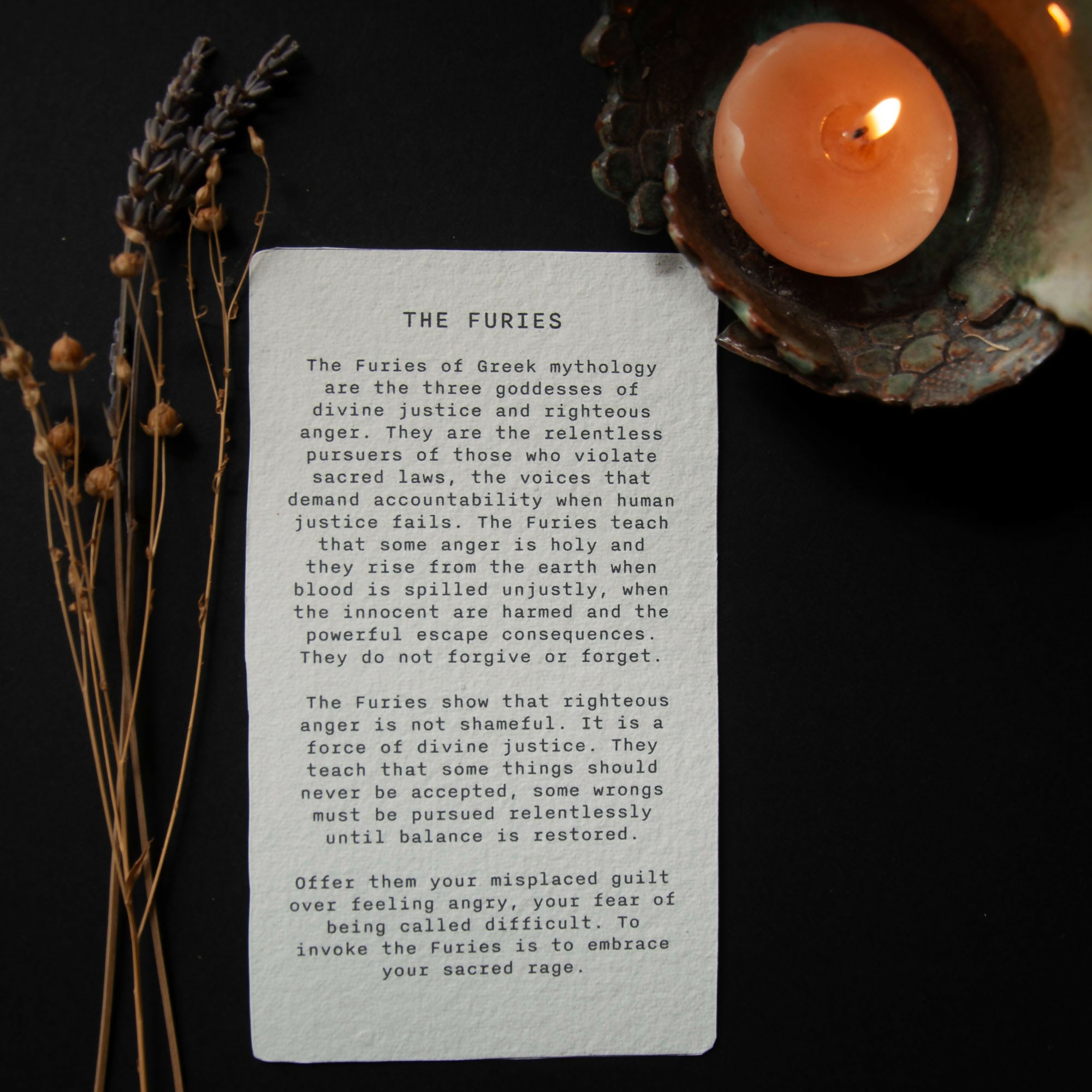 THE FURIES GODDESS ALTAR CARD