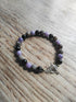 Tibetan Silver Toggle Bracelet with Indian Brown Agate, Coffee Snowflake Jasper & Amethyst.