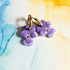 Handmade Purple Pansy Resin Charms On Chunky Hoops