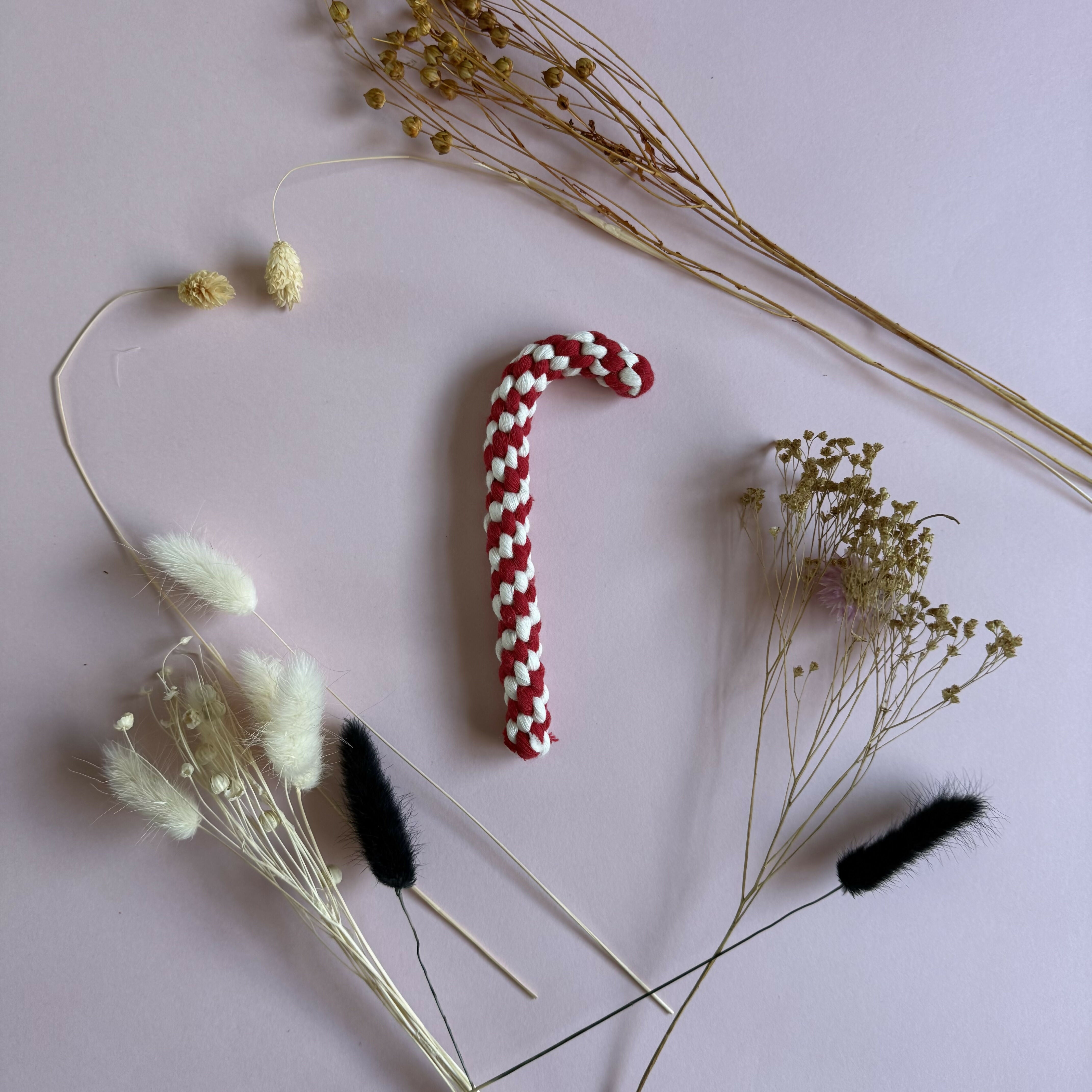 Macrame Candy Cane Decoration