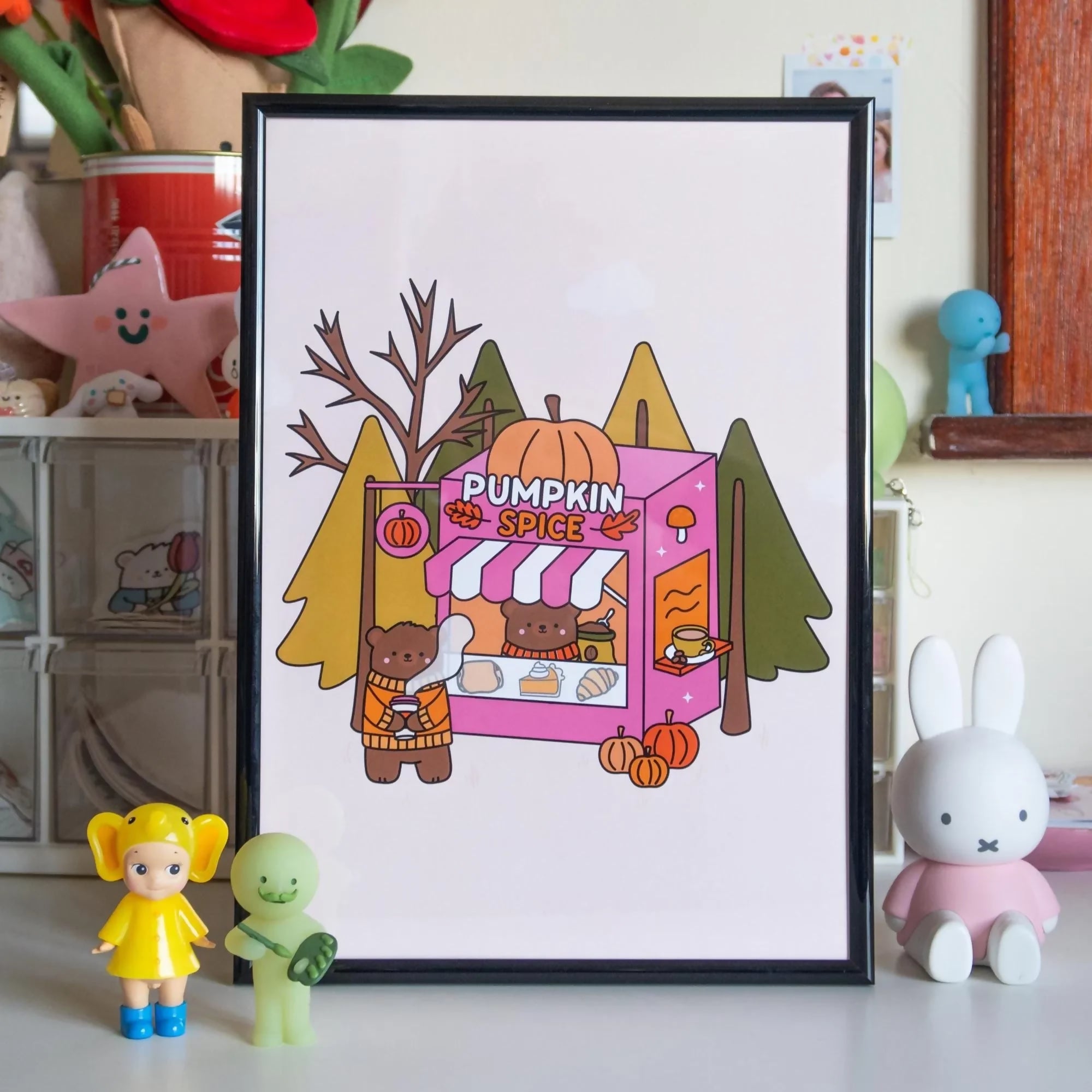 Pumpkin Spice Cafe A4 Art Print