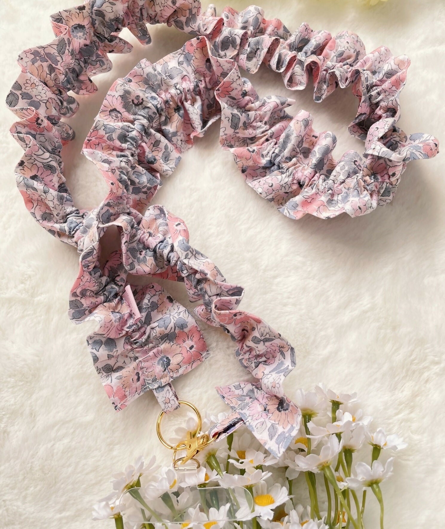 Handmade ruffled Crossbody Phone Strap Ditsy Archive
