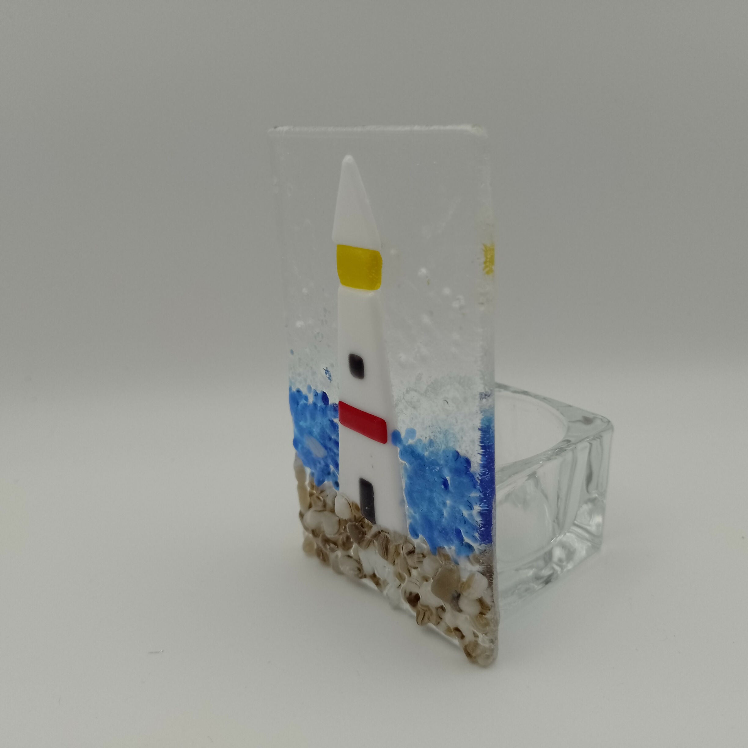Fused Glass Lighthouse Tealight