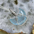 Handmade Sterling Silver Aquamarine Moon Necklace