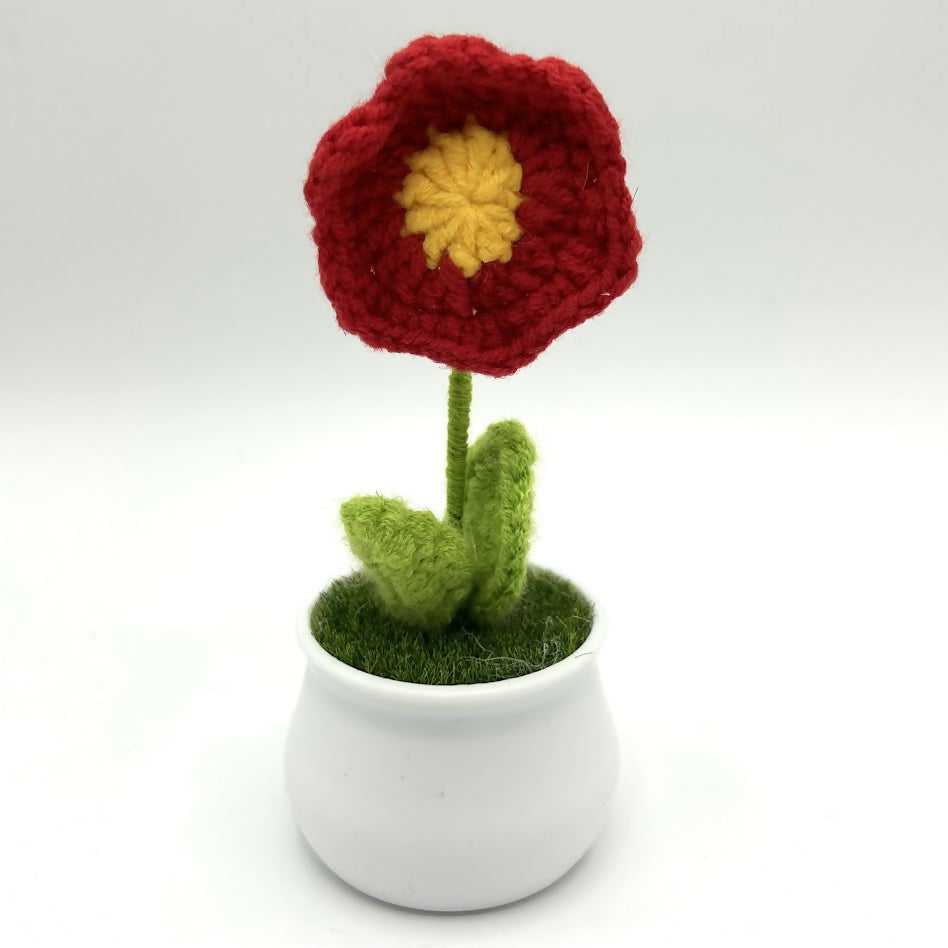 Crochet Poppy in Pot