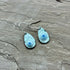 Blue & Silver Enamel Drop Earrings with Flower Pattern
