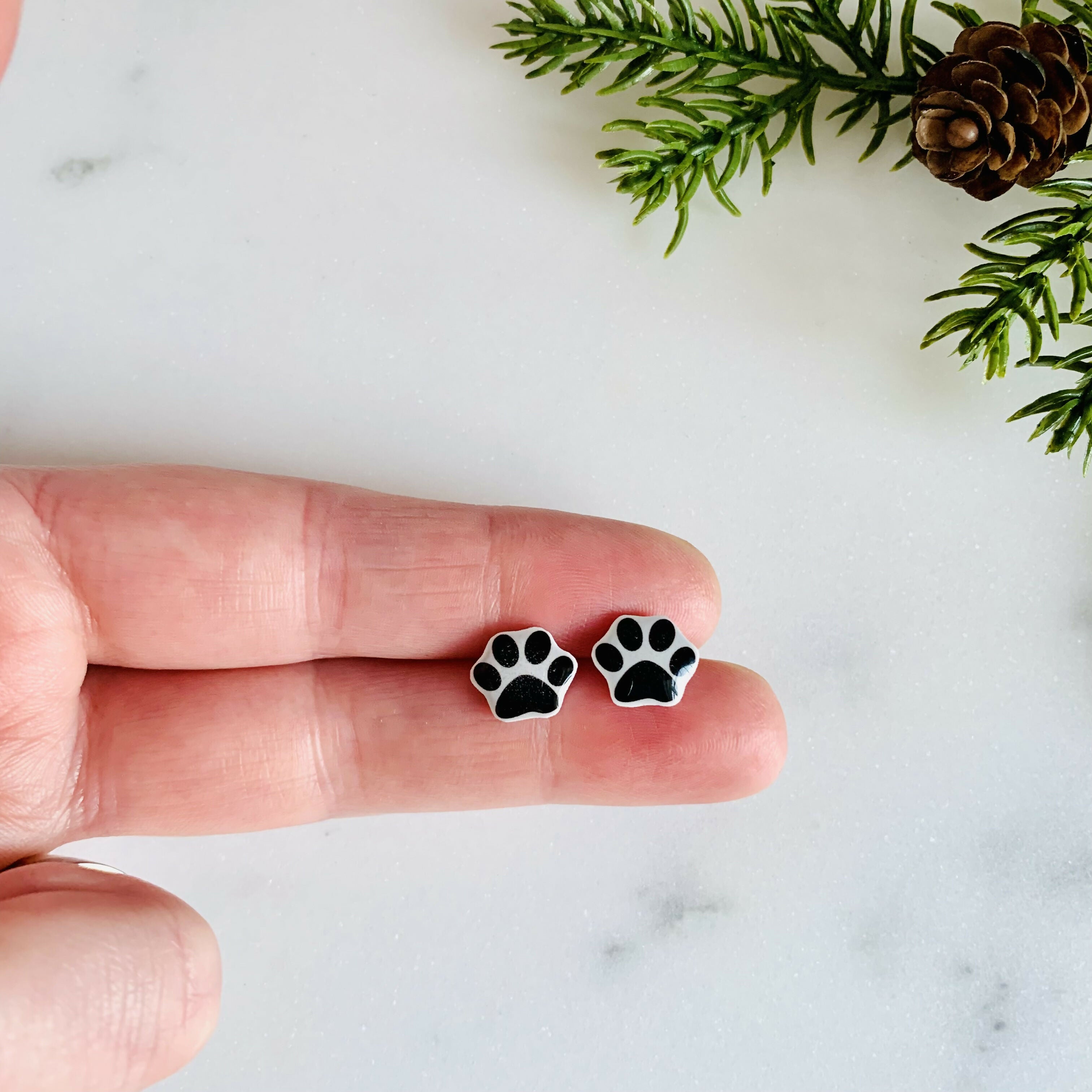 Dog Paw Print Stud Earring