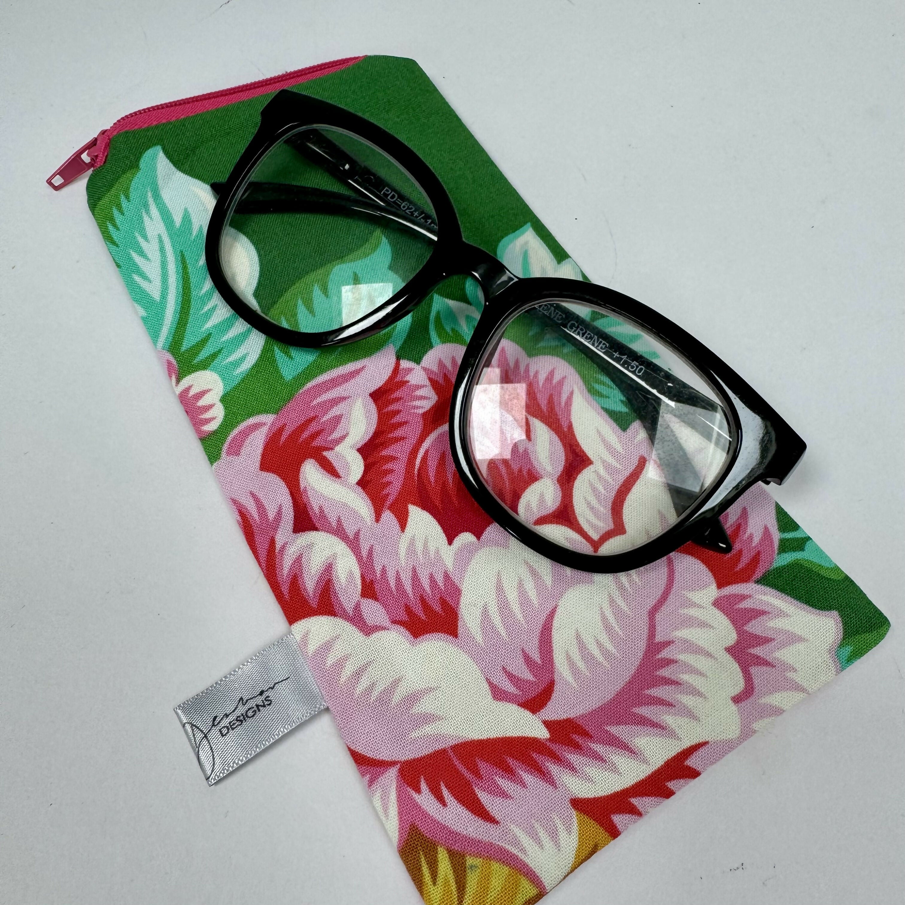 Glasses Case = Green Floral