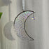 Iridescent Hammered Crescent Moon Stained Glass Suncatcher