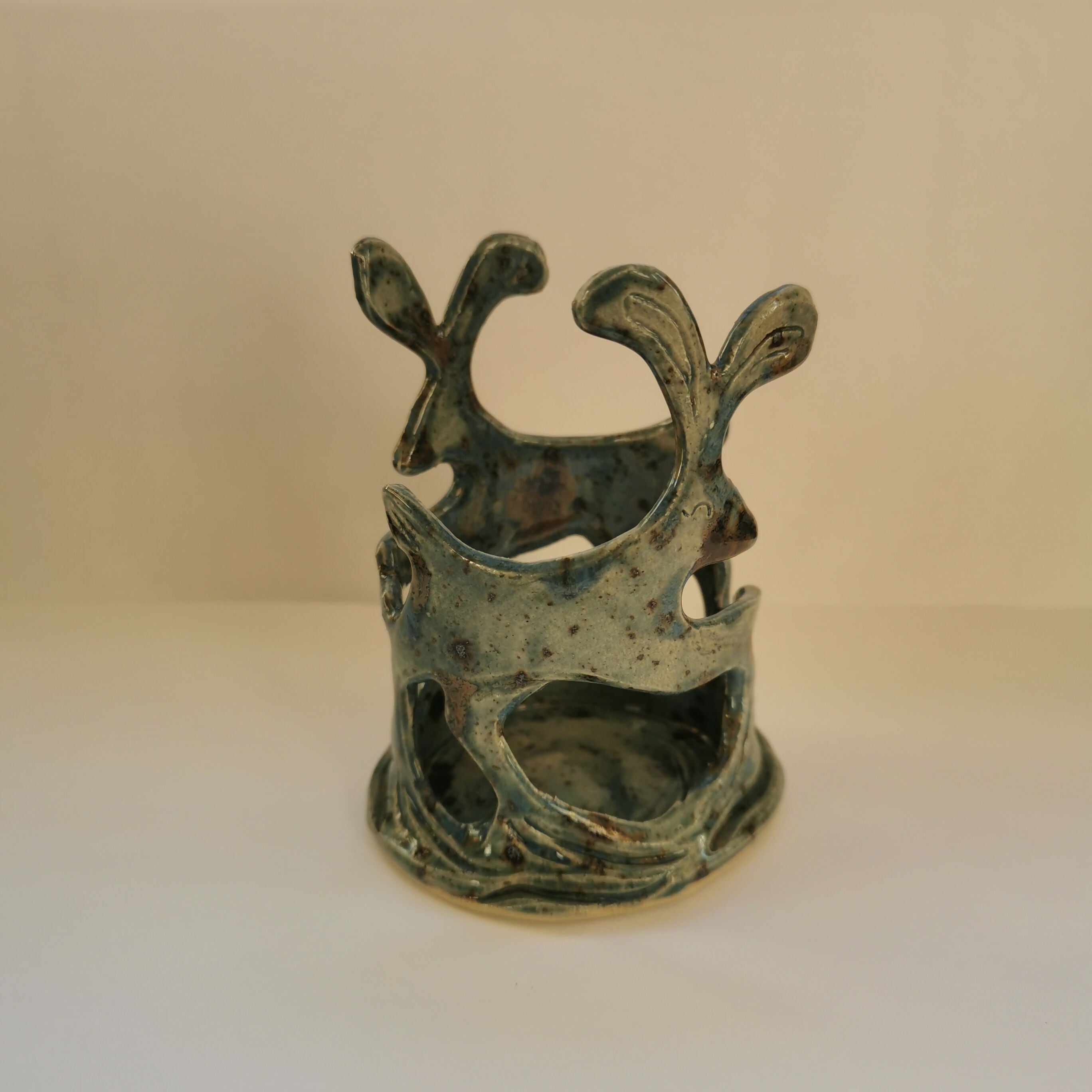 Leaping Hares Tealight Holder