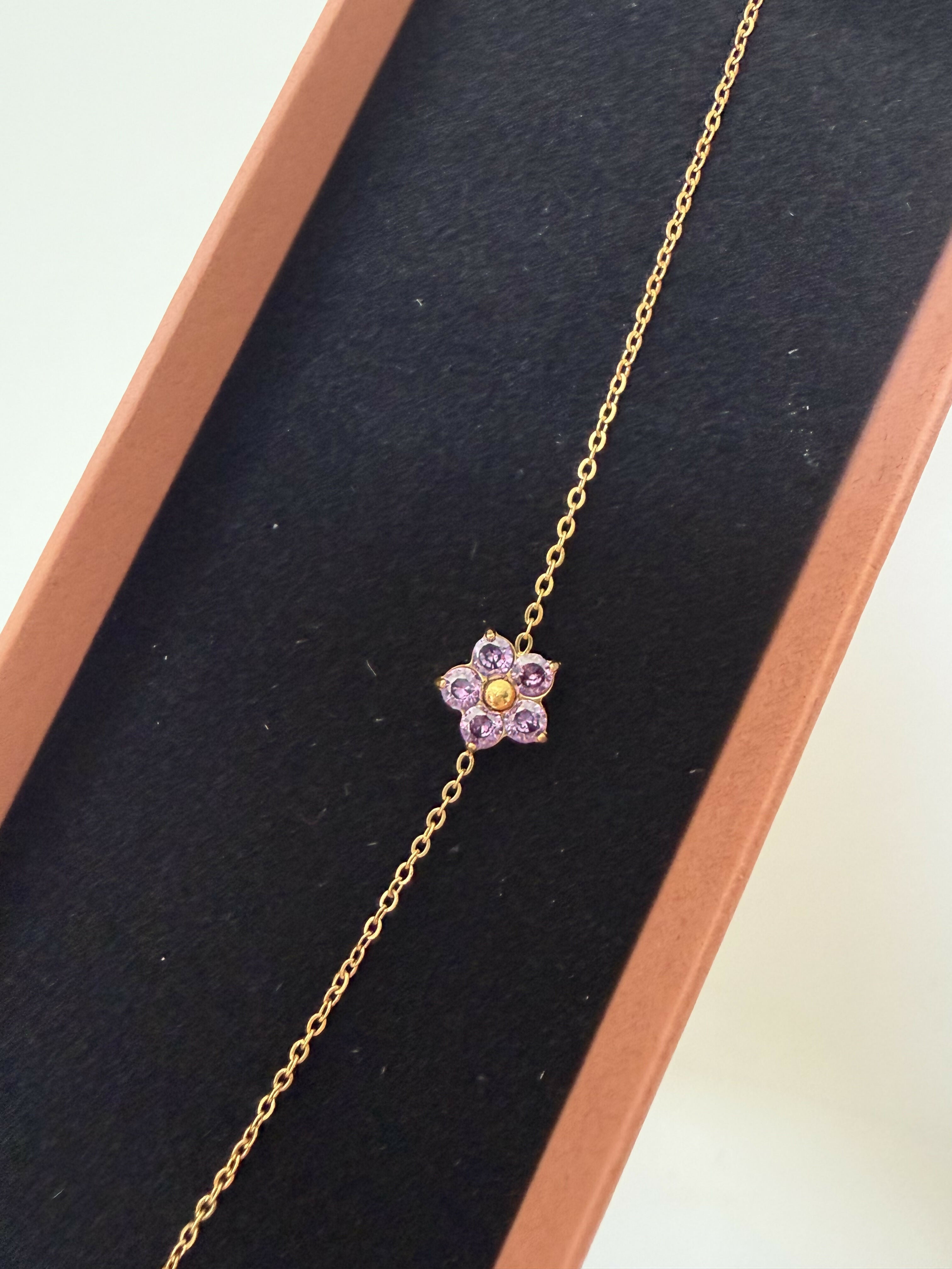 lilac flower bracelet