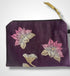 Purple Lotus Flower Linen Women’s Zip-Up Pouch