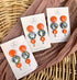 Funky Pattern Collection - Orange Droplet Polymer Clay Earrings