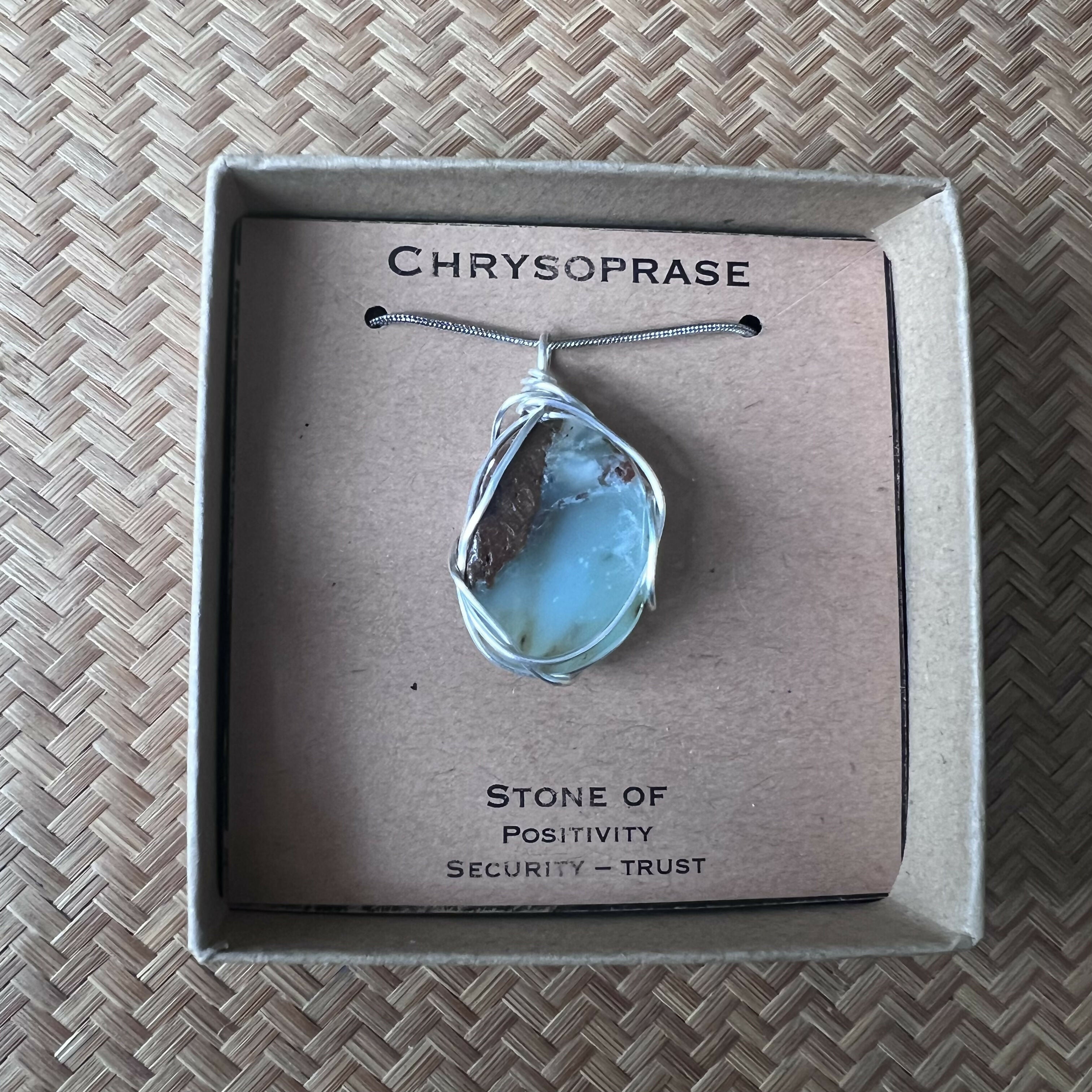 Chrysoprase Wire Wrapped Pendant