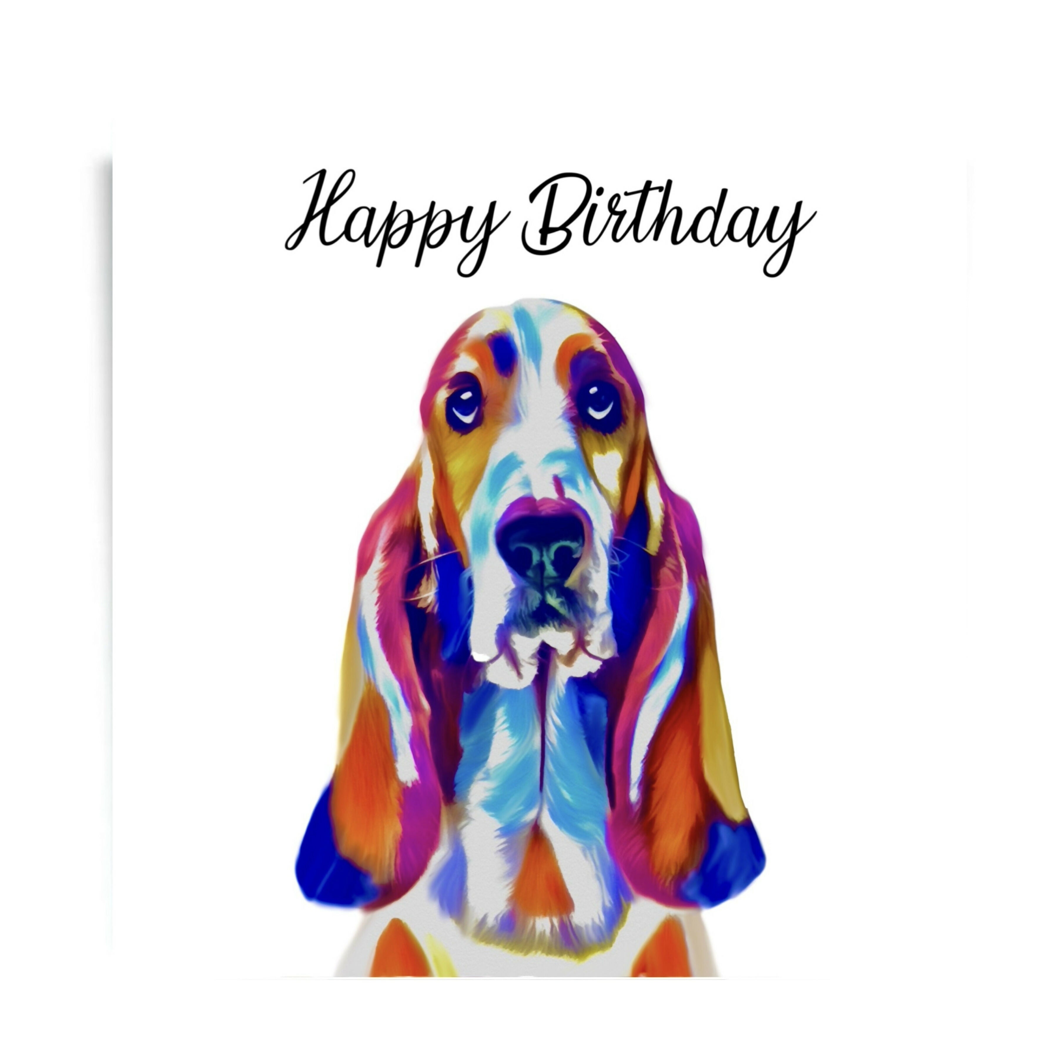 BASSETT HOUND DOG GREETINGS CARD