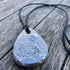 Moonlit Mountains Chunky Statement Landscape Pendant Necklace -Silver And Black Cord