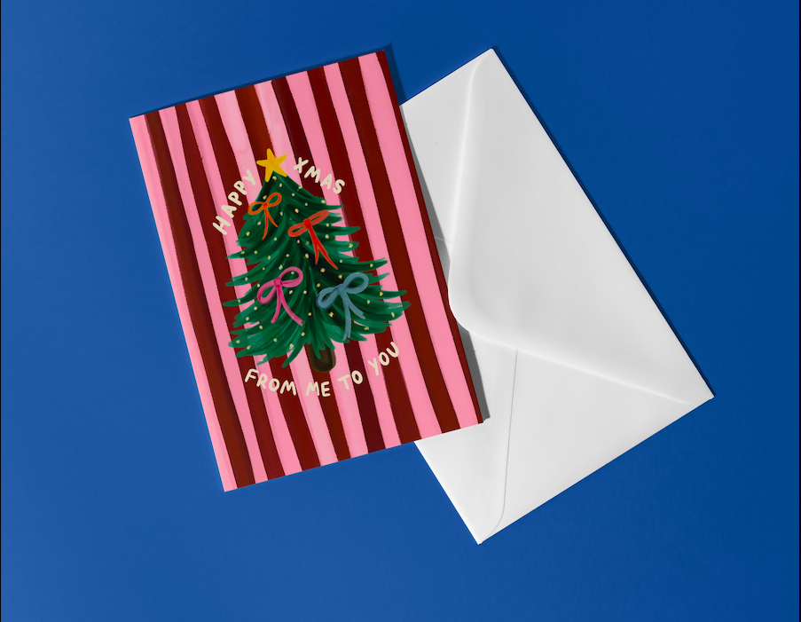 Happy Xmas Illustrated Christmas Card