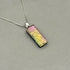 Pink & Yellow Dichroic Glass Necklace and Earrings Set - Sterling Silver, Handmade by Jade Tapson Glass