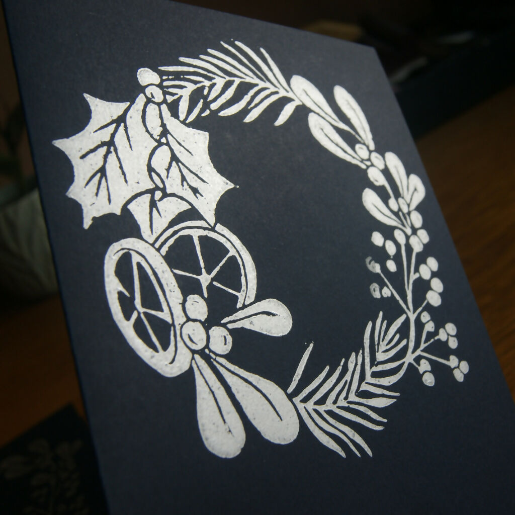 Vintage Wreath Christmas card pack