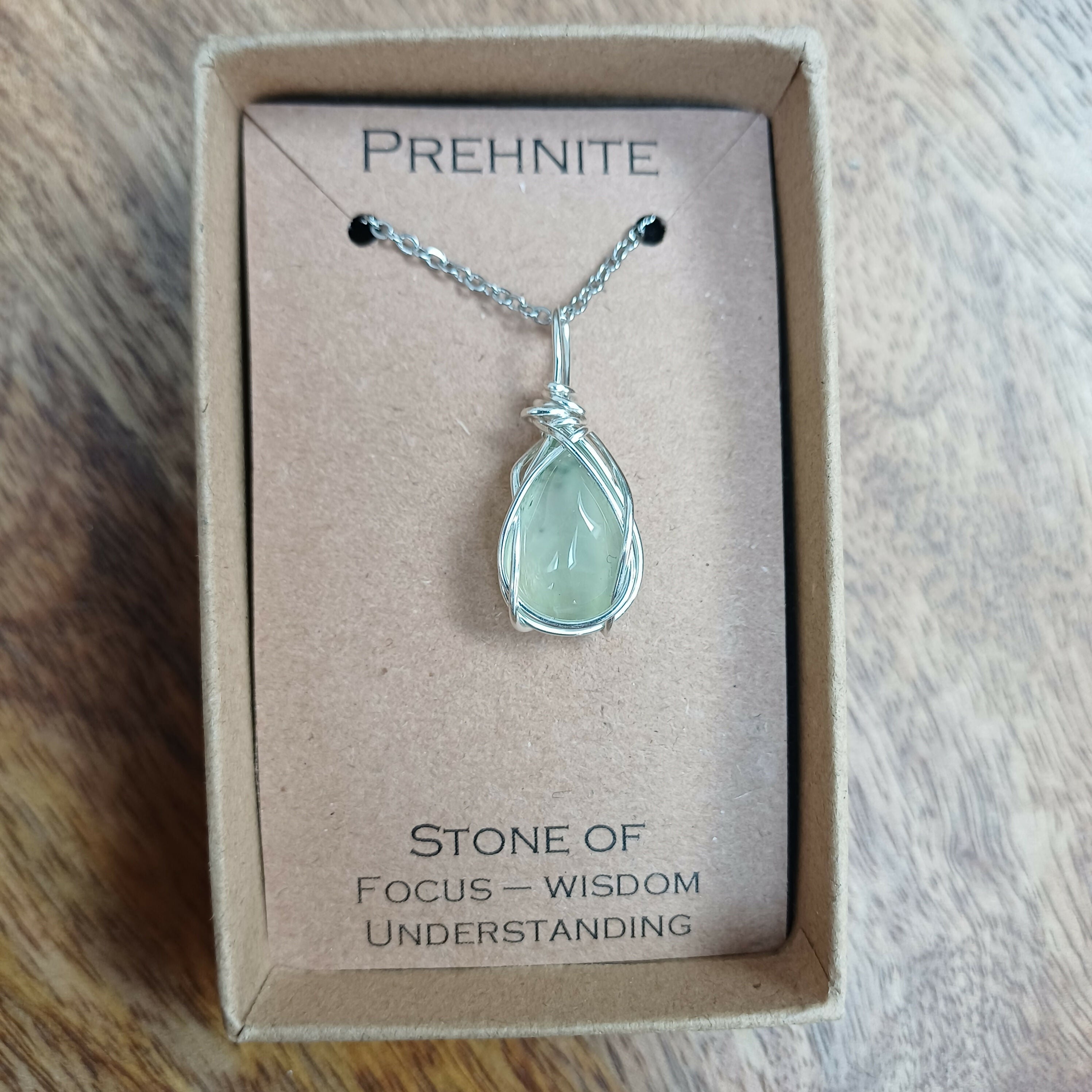 Prehnite Wire Wrapped Pendant