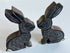 Hand-printed Wooden Dark Brown Rabbit Ornament